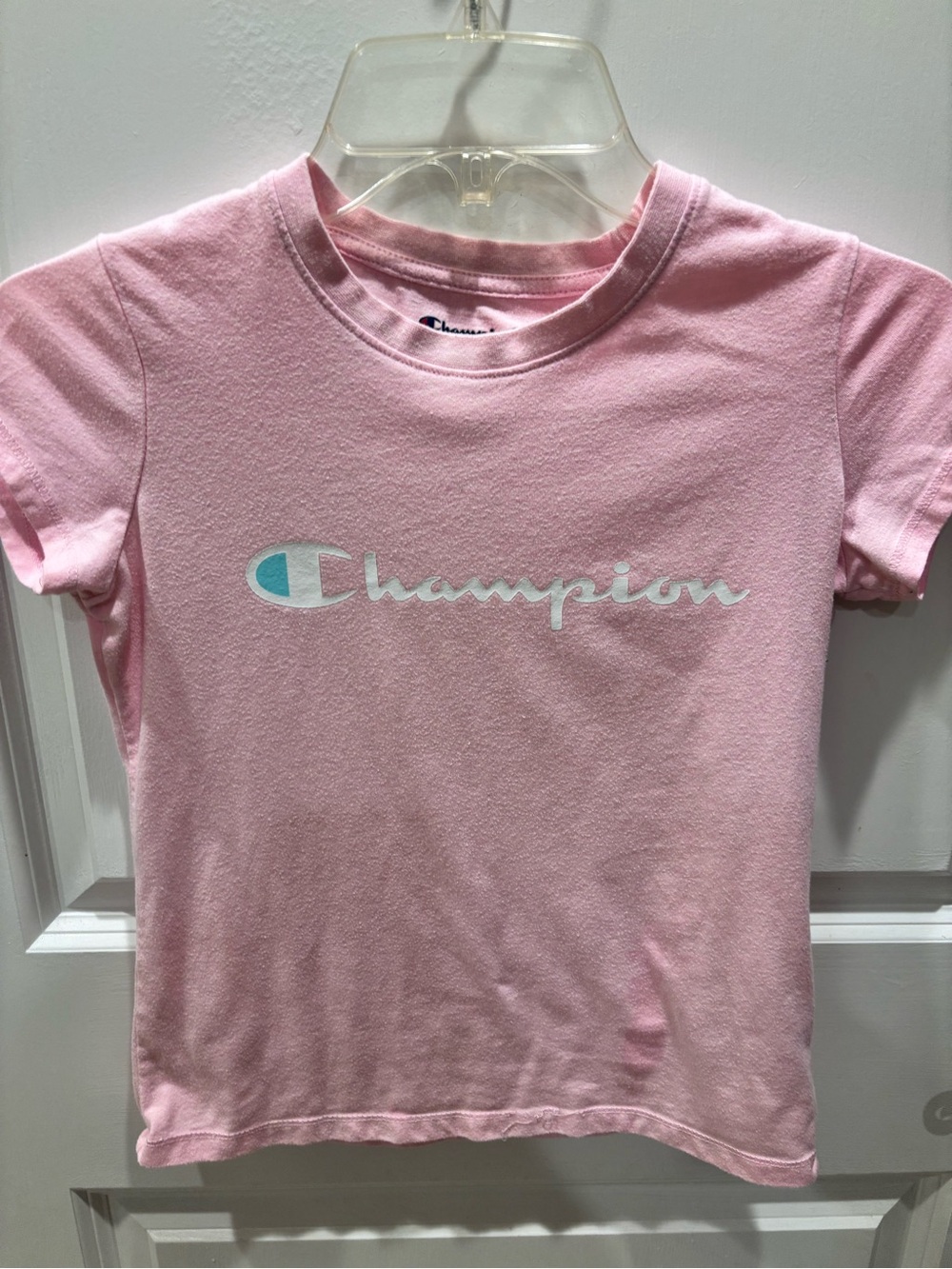 Champion Kids Pink Logo Short Sleeve Tee